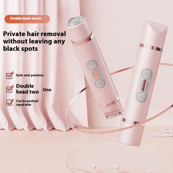 Dual-Head Electric Shaver Painless Women's Epilator Bikini Hair Removal Device Automatic Hair Trimmer Underarm Facial Lips Leg - Image 3